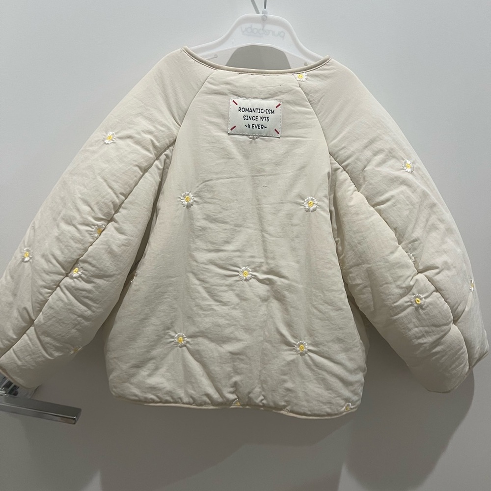 Zara Kids Beige Floral Puffer Jacket - Picture 6 of 8